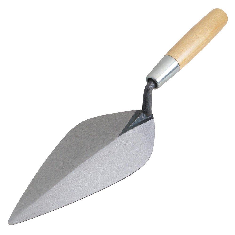 Kraft Tool Company Polished Chrome Plated Narrow Brick Trowel with Wood Handle 