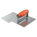 Kraft Tool Company Satin Brass 10 in. Stainless Steel Driveway Approach Tool with 1 in. Radius and ProForm Soft Grip Handle 