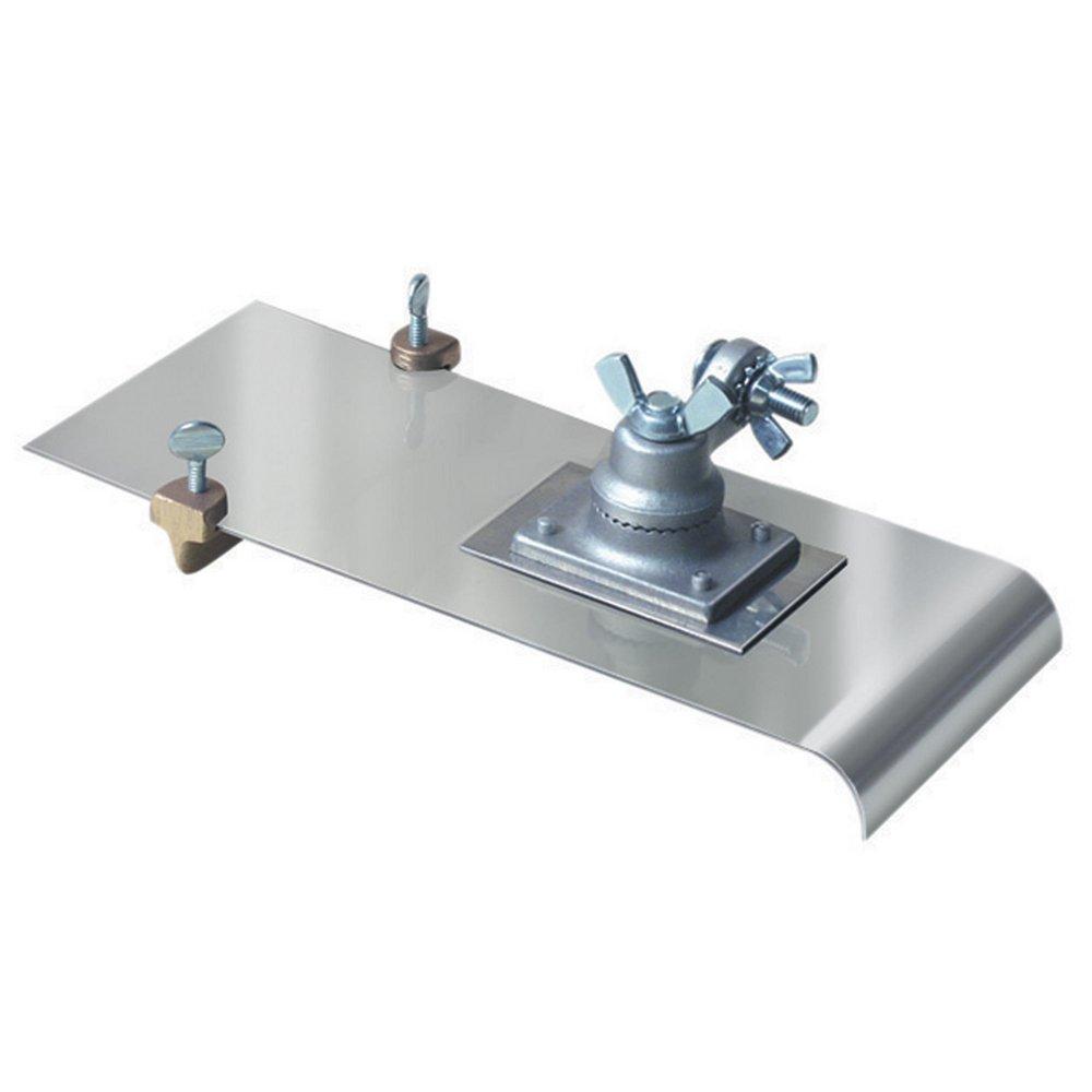 Kraft Tool Company Satin Brass 12 in. Stainless Steel Edger with 3/8 in. Radius, Adjustable Groover and All-Angle Bracket 