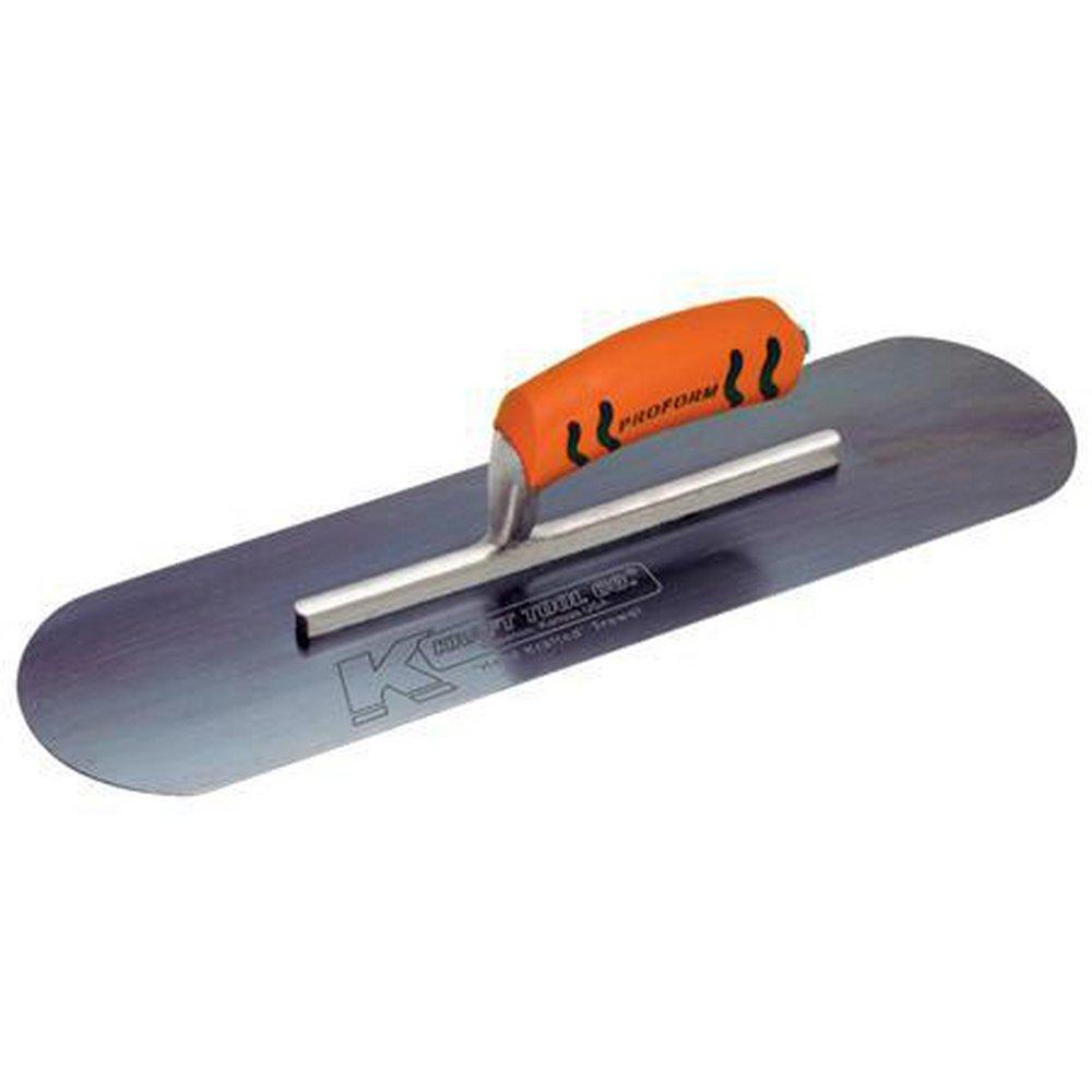 Kraft Tool Company Blue 3 in. Steel Short Shank Pool Trowel with ProForm Soft Grip Handle 