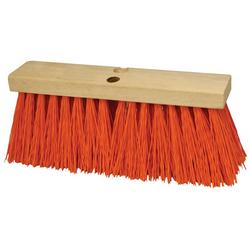 16 in. Heavy Duty Sweeping Broom Head in Orange