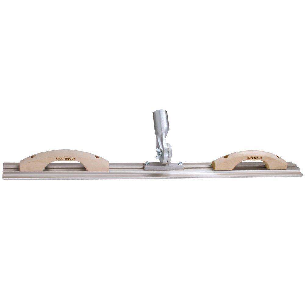Kraft Tool Company Unlacquered Polished Brass 3-1/4 in. Square End Magnesium Mini Bull Float and Darby with Threaded Bracket 
