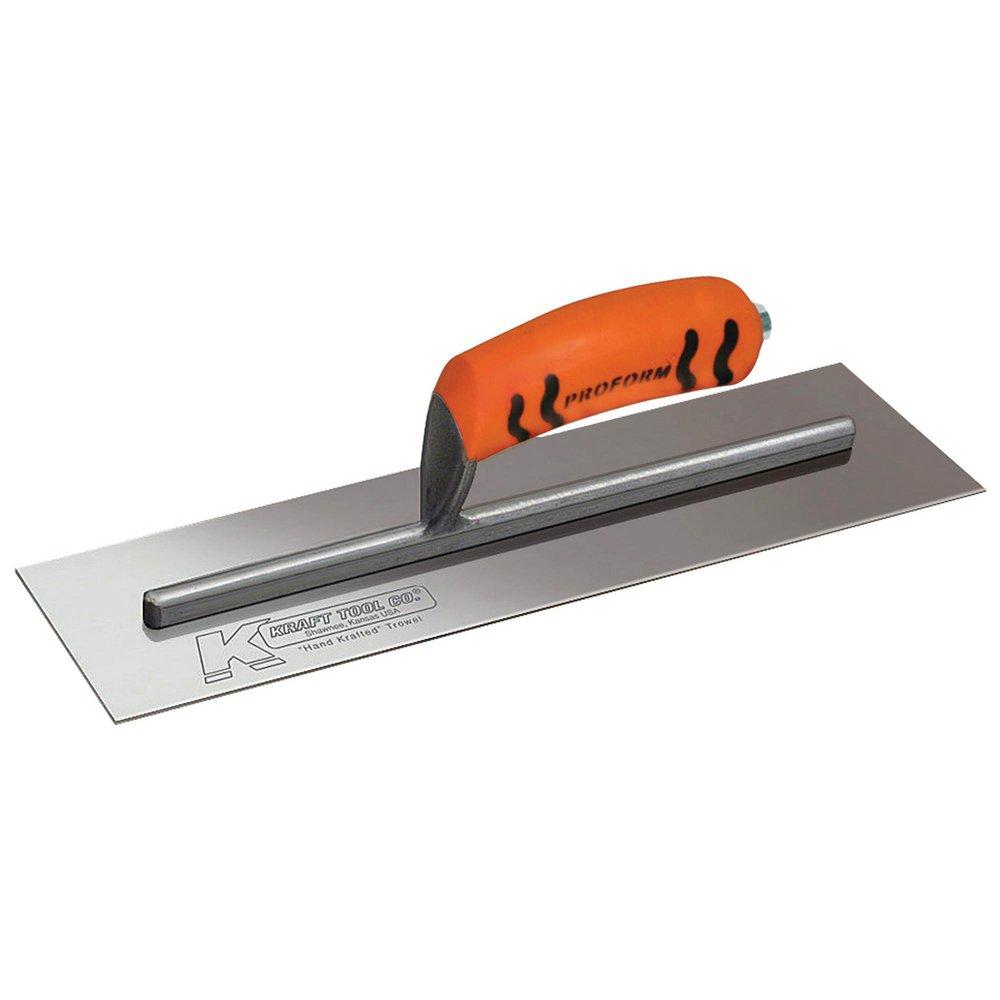 Kraft Tool Company Champagne Bronze 4 in. Gunite Trowel with ProForm Soft Grip Handle 
