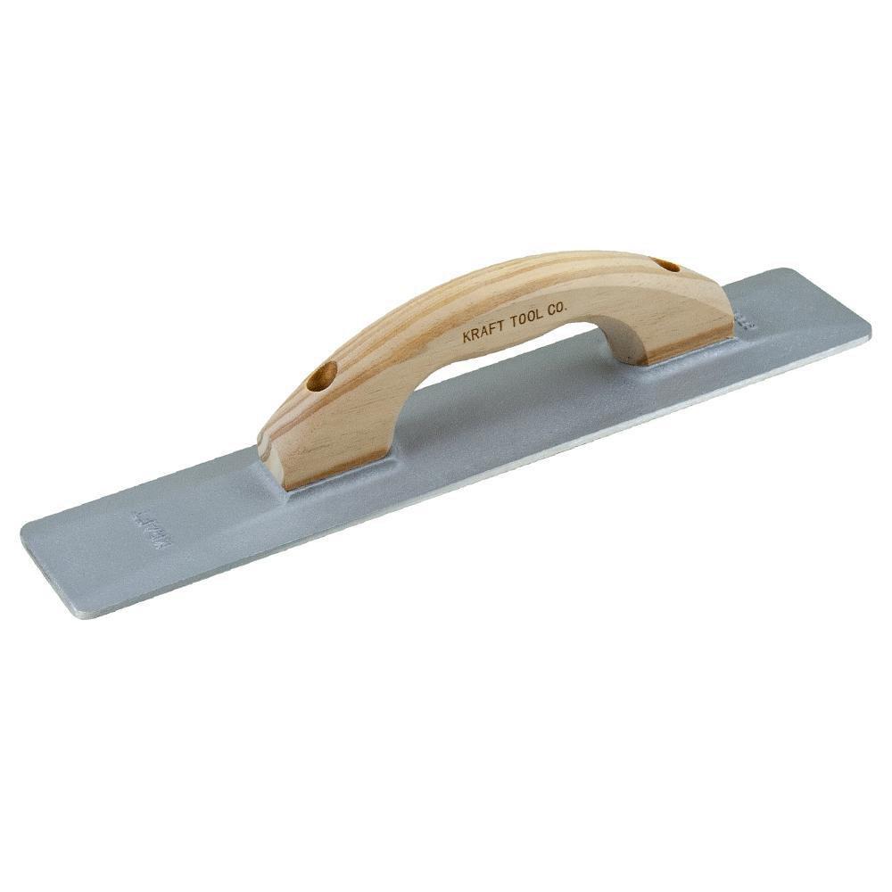 Kraft Tool Company Unlacquered Polished Brass 3-1/4 in. Sand Cast Magnesium Hand Float with Wood Handle 