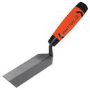 Kraft Tool Company Unlacquered Polished Brass 1-1/2 in. Forged Steel Margin Trowel with ProForm Soft Grip Handle 