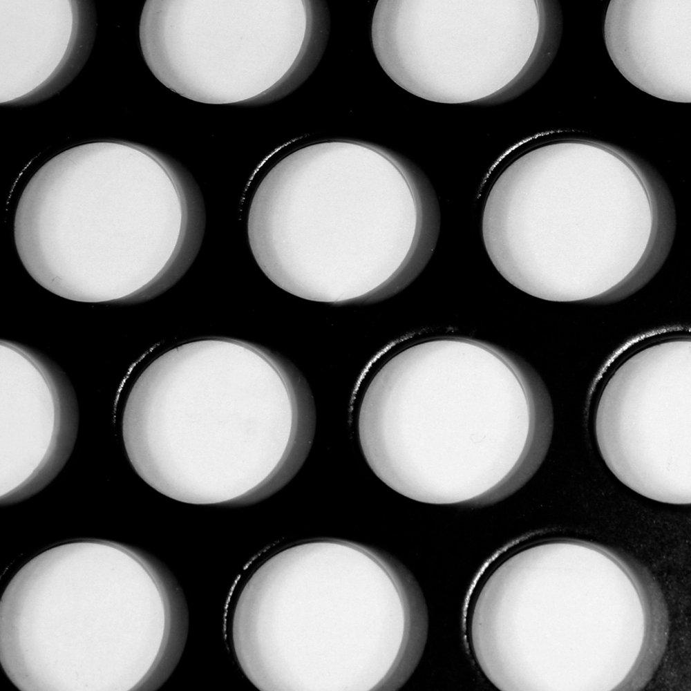 Kraft Tool Company White 8 in. Round Hole Tamper Grill (Less Handle) 