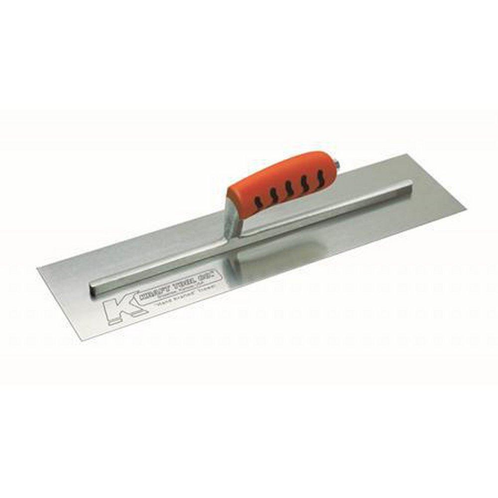 Kraft Tool Company Polished Nickel 3 in. Swedish Stainless Steel Pool Trowel with ProForm Soft Grip Handle 