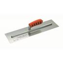 Kraft Tool Company Polished Nickel 3 in. Swedish Stainless Steel Pool Trowel with ProForm Soft Grip Handle 