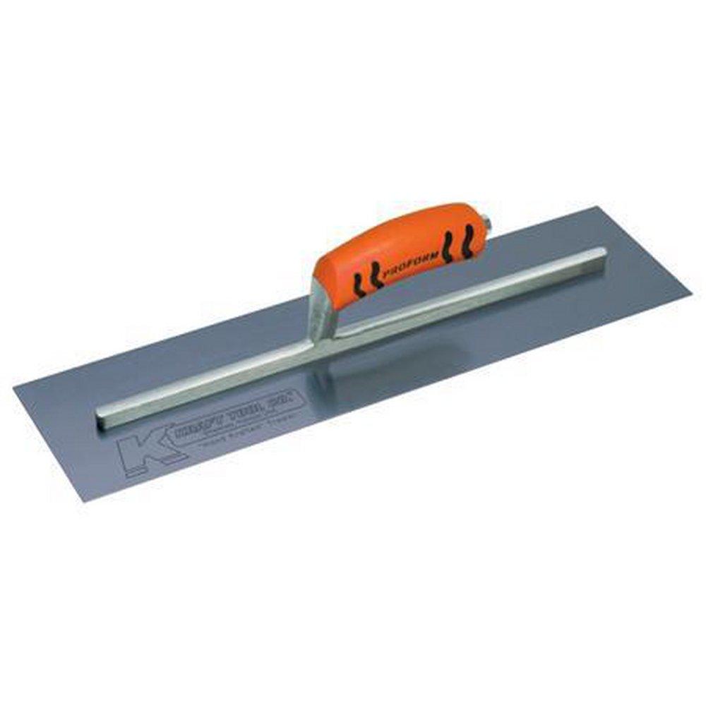 Kraft Tool Company Blue 4 in. Steel Cement Trowel with ProForm Soft Grip Handle 
