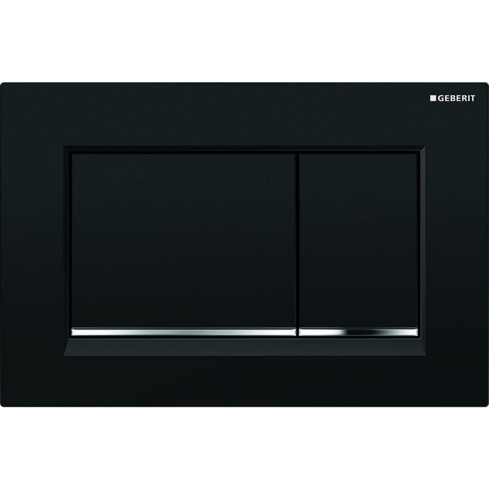 Geberit Black/Polished Chrome Dual Flush Actuator Plate 