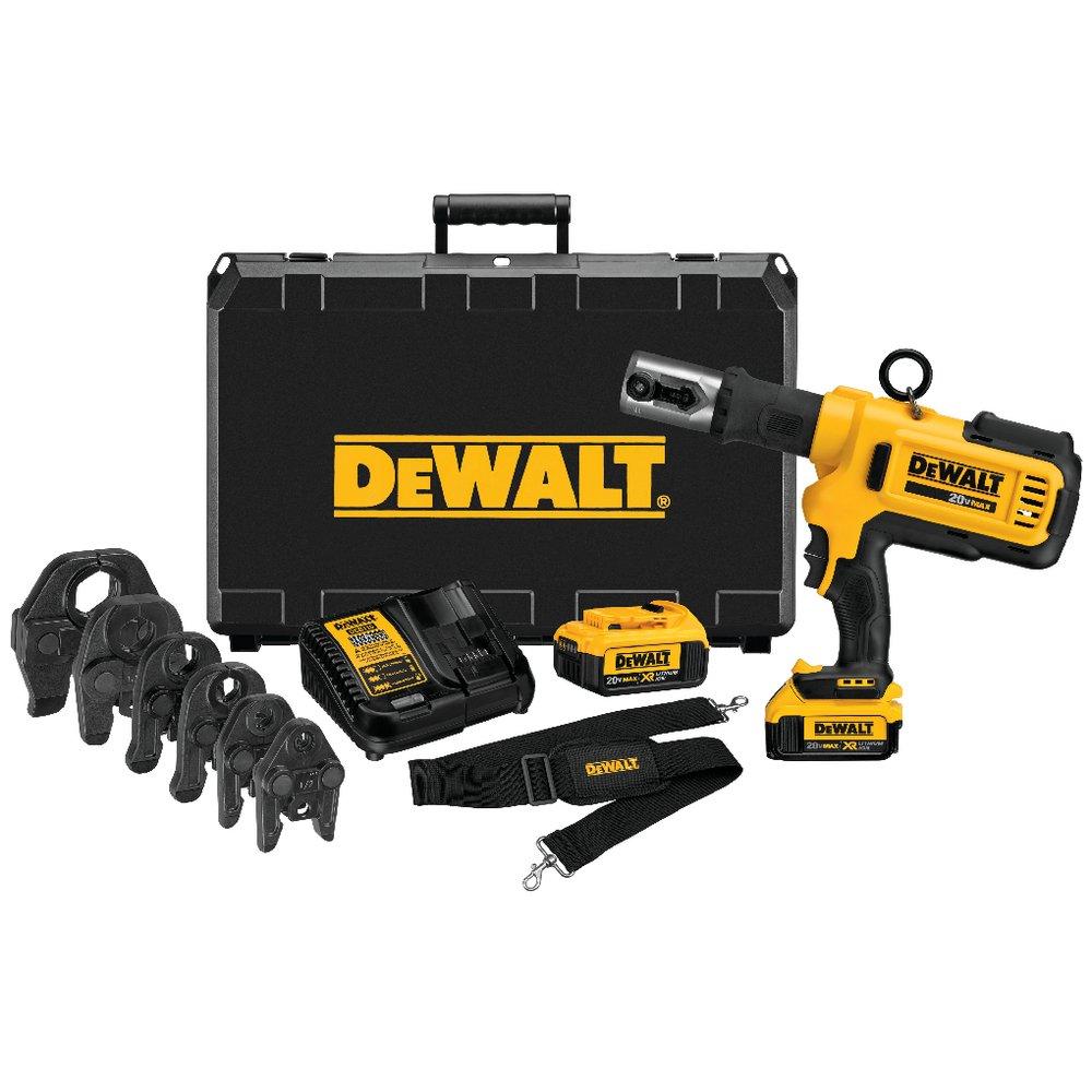 DEWALT Yellow 0.5 - 4 in. Battery Press Tool Kit 