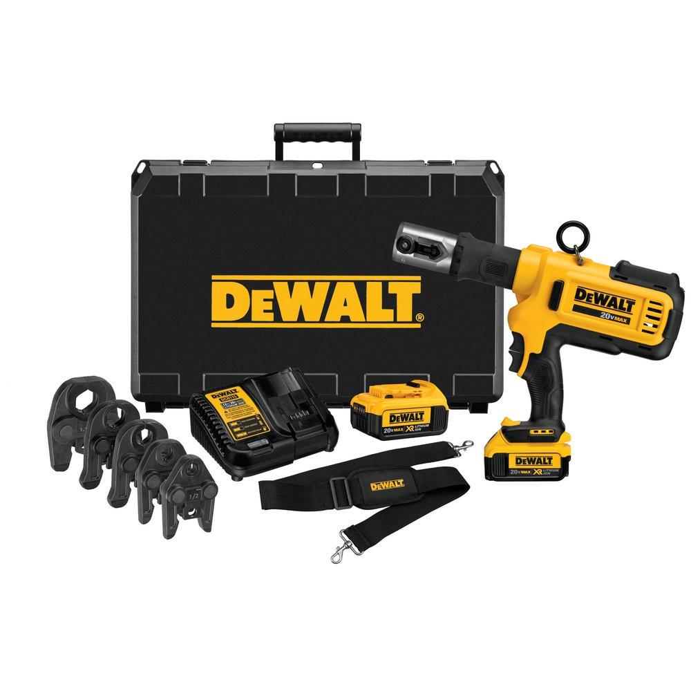 DEWALT Yellow 0.5 - 4 in. Battery Press Tool Kit 
