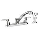 Two Handle Kitchen Faucet with Side Spray in Polished Chrome