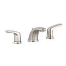 American Standard Brushed Nickel Low Arc Bathroom Faucet with 50/50 Pop-Up Drain and Double Lever Handle 