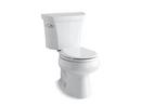 KOHLER White 1.28 gpf Round Front Toilet with Left Hand Trip Lever and Tank Liner 