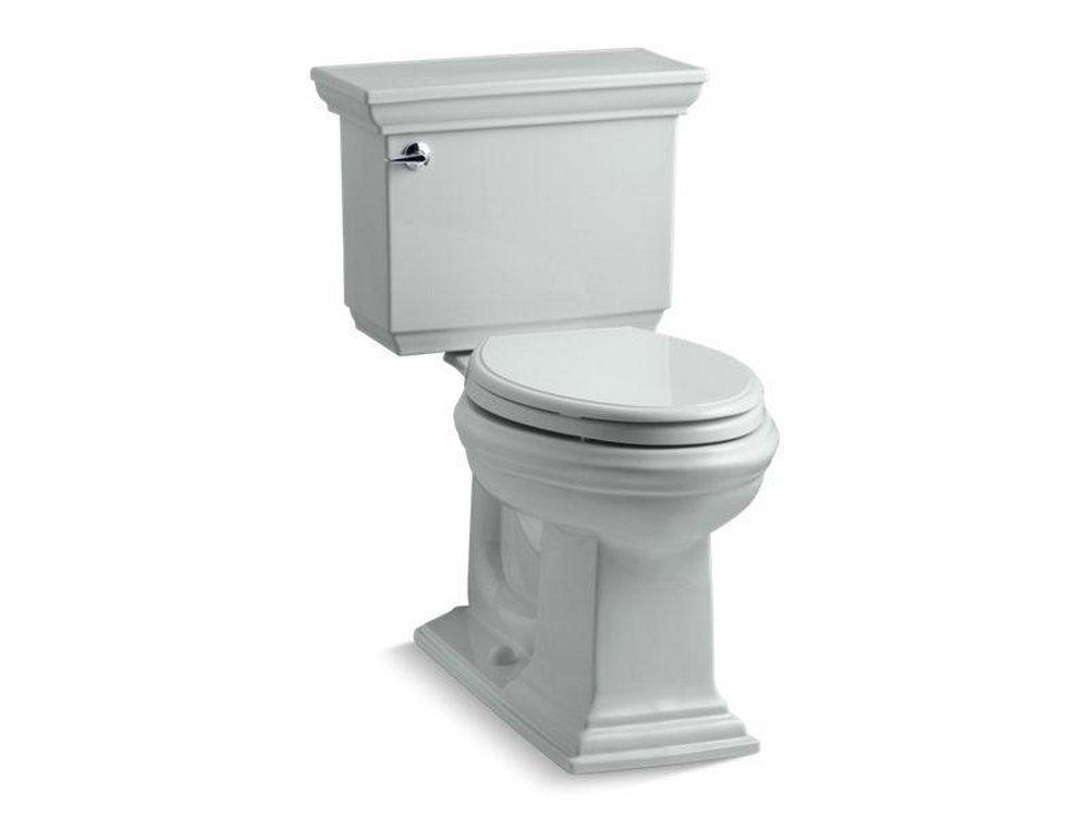 KOHLER Ice Grey 1.28 gpf Elongated Two Piece Toilet 