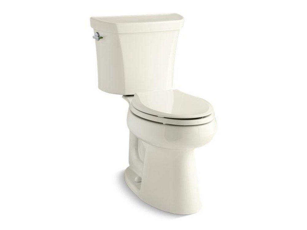 KOHLER Biscuit 1.6 gpf Elongated Dual Flush Toilet with Left-Hand Trip Lever in with 10 in. Rough-In 