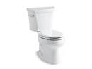 KOHLER White 1.28 gpf Elongated Toilet with Left Hand Trip Lever and Tank Cover Lock 