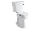 KOHLER White 1.28 gpf Elongated Toilet with Right-Hand Trip Lever, Tank Liner and Tank Cover Lock with 10 in. Rough-In 