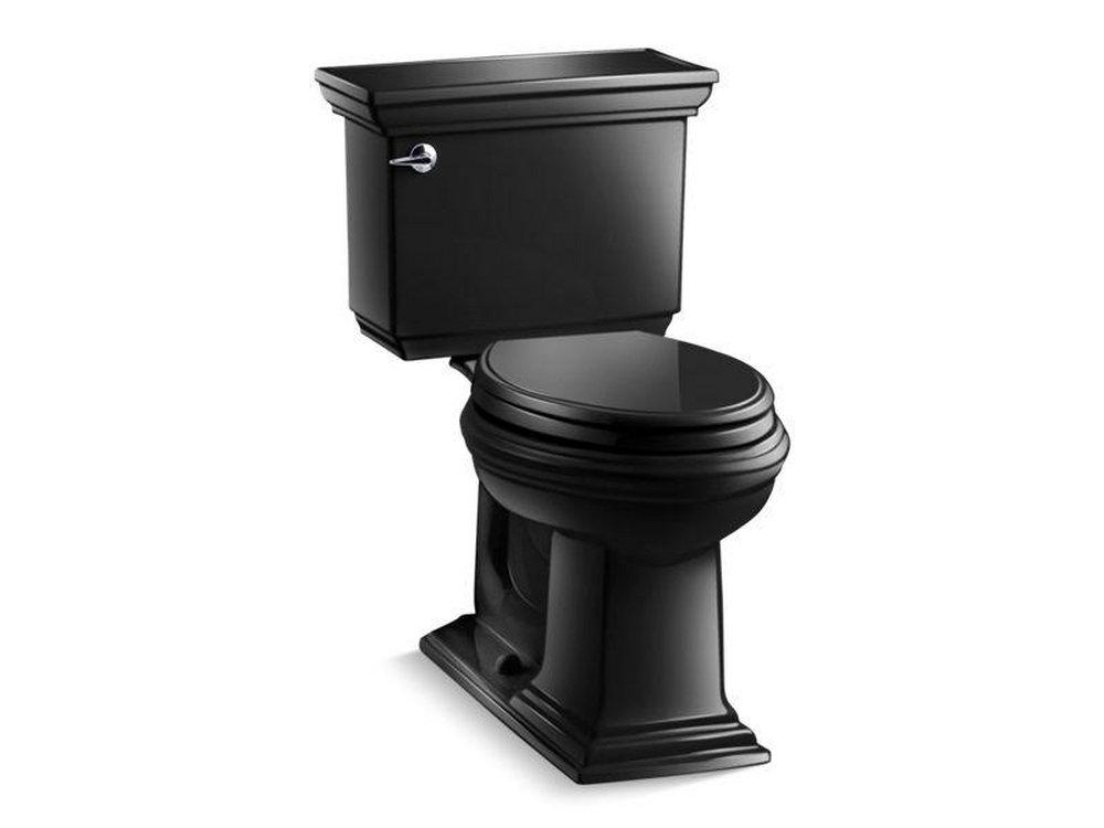 KOHLER Black Black 1.28 gpf Elongated Two Piece Toilet 