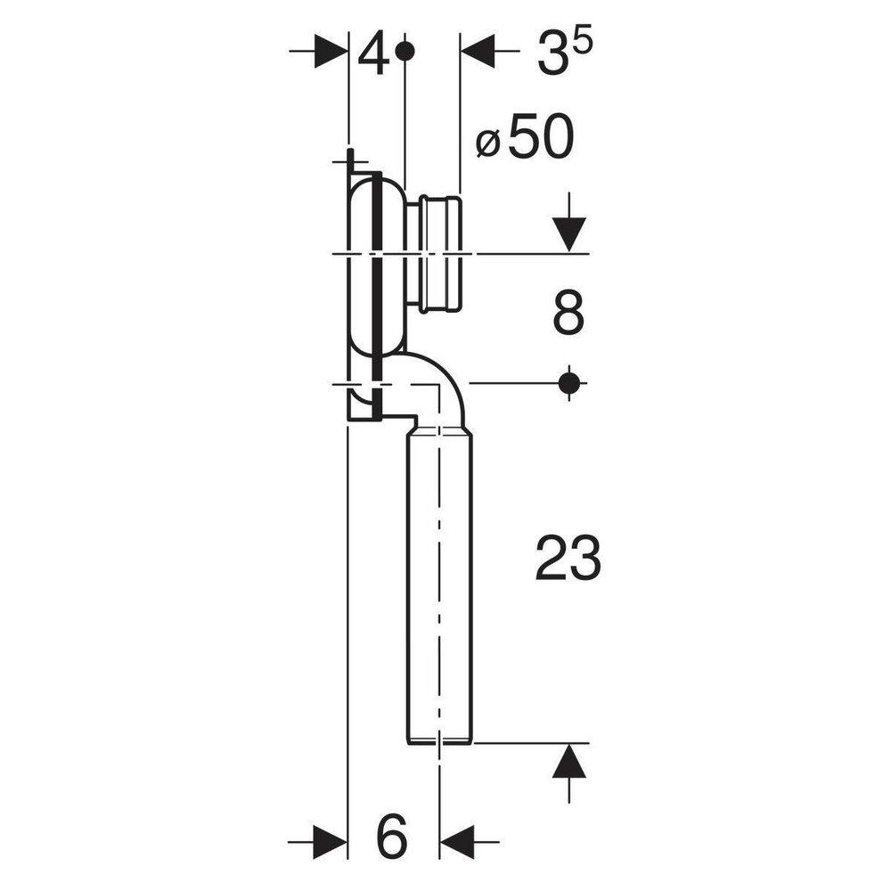 Geberit Alpine White URINAL SYPHONIC TRAP WITH VERTICAL OUTLET AND SEAL 
