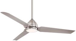 54 in. 3-Blade Indoor/Outdoor Integrated LED Ceiling Fan in Brushed Nickel Wet