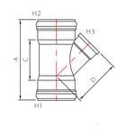 TRENCH TOUGH PLUS Polished Chrome OD x Sewer DR 18 Reducing Plastic Wye