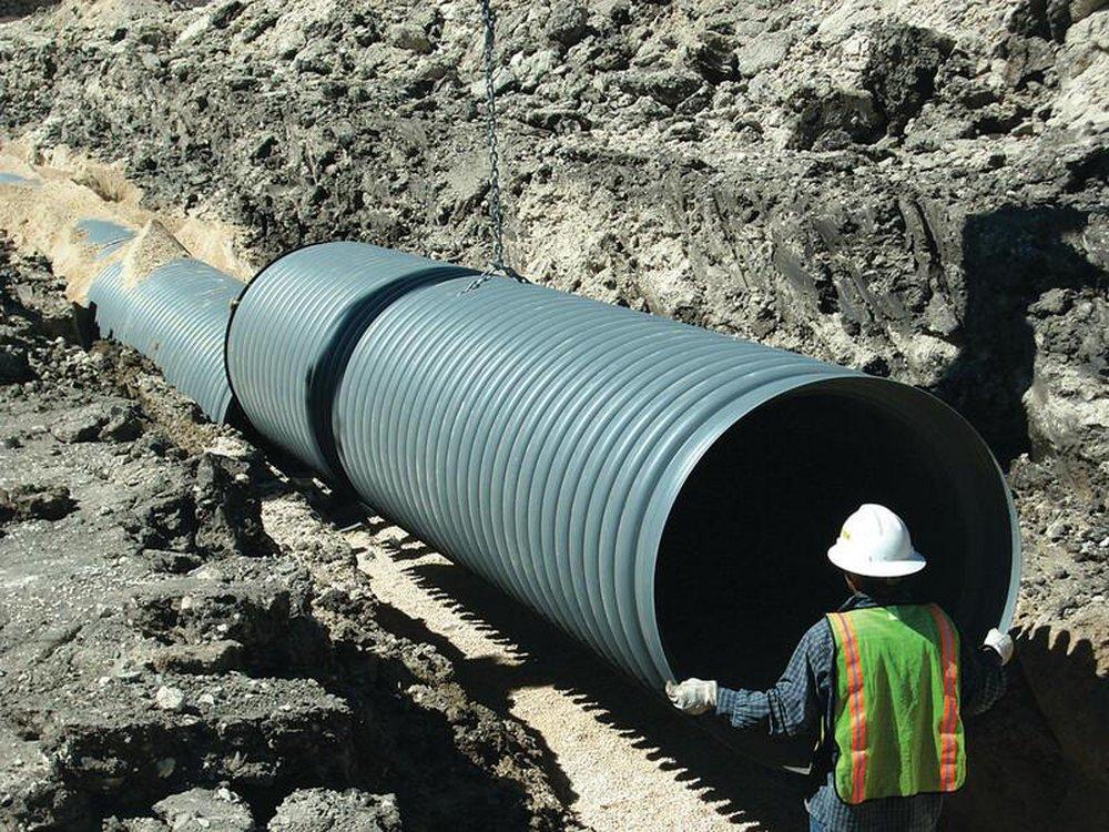 ADS&reg; Bell End x Spigot Polypropylene Dual Wall Storm Solid Drainage Pipe with Rubber Gasket 