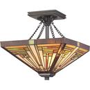 Quoizel Vintage Bronze 2-Light Semi-Flush Mount Ceiling Light 