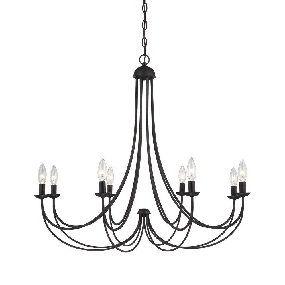 Quoizel Imperial Bronze 28 in. 60W 8-Light Candelabra E-12 Base Chandelier 