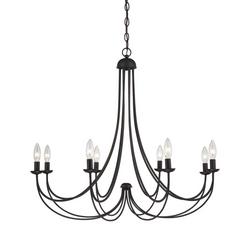 28 in. 60W 8-Light Candelabra E-12 Base Chandelier in Imperial Bronze
