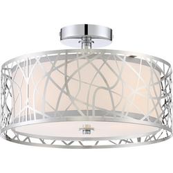 3-Light Semi-Flush Mount Ceiling Light in Polished Chrome