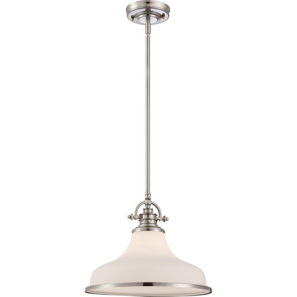 Quoizel Brushed Nickel 11-1/2 in. 100W 1-Light Mini Pendant 