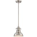 Quoizel Brushed Nickel 100W 1-Light Mini Pendant 