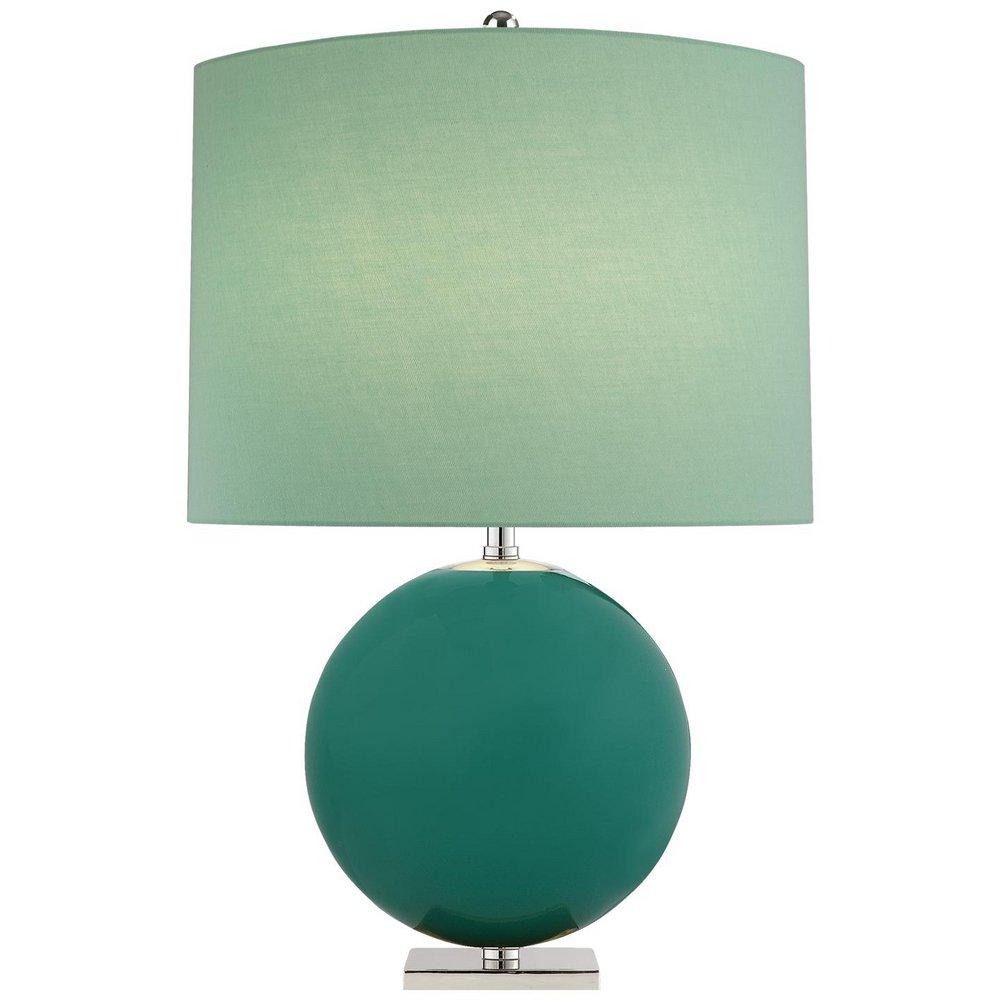 Visual Comfort Studio Dark Turquoise 100W 1-Light Reverse Painted Globe Table Lamp 