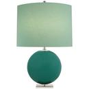 Visual Comfort Studio Dark Turquoise 100W 1-Light Reverse Painted Globe Table Lamp 