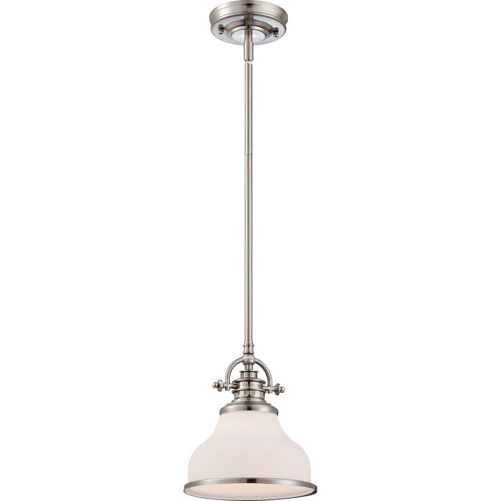 Quoizel Brushed Nickel 9-1/2 in. 100W 1-Light Mini Pendant 