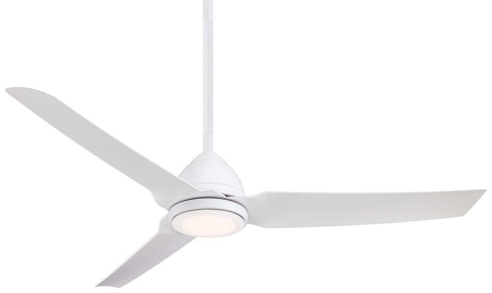 Minka Aire Flat White 54 in. 47W 3-Blade Ceiling Fan with LED Light 