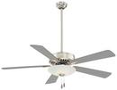 74.6W 5-Blade Ceiling Fan with 52 in. Blade Span and LED Light in Polished Nickel