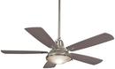 Minka Aire Brushed Nickel Wet 64.8W 5-Blade Ceiling Fan with 56 in. Blade Span and Halogen Light 
