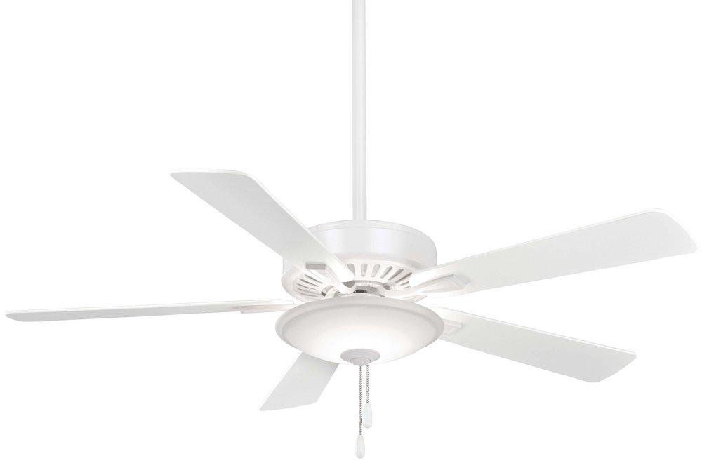 Minka Aire White 74.6W 5-Blade Ceiling Fan with 52 in. Blade Span and LED Light 