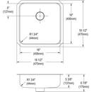 Elkay Lustertone 18-1/2 x 18-1/2 in. No Hole Stainless Steel Single Bowl Undermount Kitchen Sink 