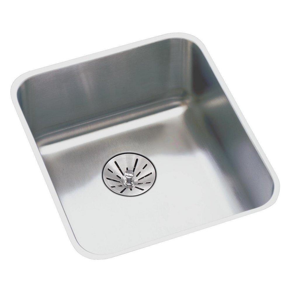 Elkay Lustertone 14 x 18-1/2 in. No Hole Stainless Steel Single Bowl Undermount Kitchen Sink 