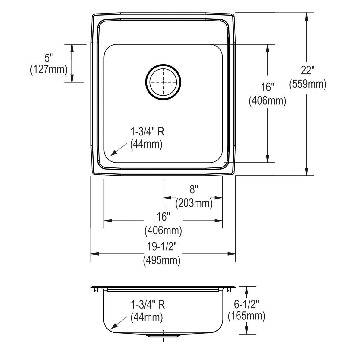 Elkay Chrome DECK MNT WS GN 8IN SPT LVR HNDL 2IN 