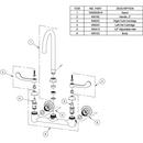 Elkay Chrome Two Handle Lever Wall Mount Faucet 