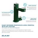 Elkay Blue BI-LEVEL PEDESTAL FTN ADA W/DOG BOWL BLU 