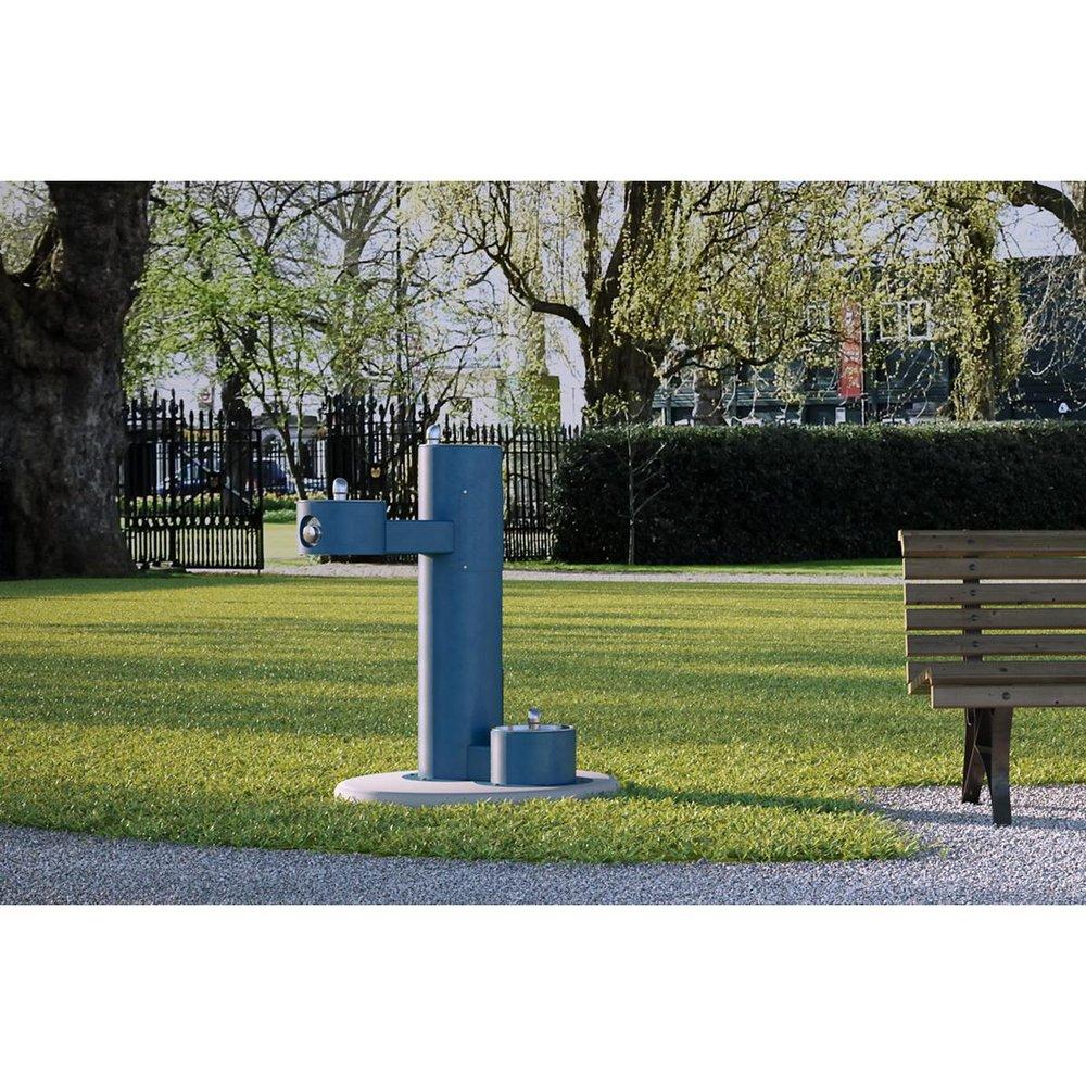 Elkay Blue BI-LEVEL PEDESTAL FTN ADA W/DOG BOWL BLU 