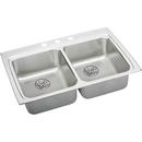 Elkay Satin 33 x 22 in. 3 Hole Stainless Steel Double Bowl Drop-in Kitchen Sink 