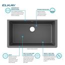 Elkay Dusk Grey 33 x 18-7/16 in. No Hole Composite Single Bowl Undermount Kitchen Sink 