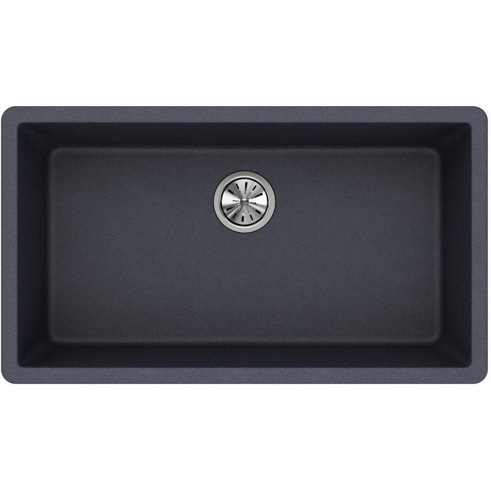 Elkay Dusk Grey 33 x 18-7/16 in. No Hole Composite Single Bowl Undermount Kitchen Sink 